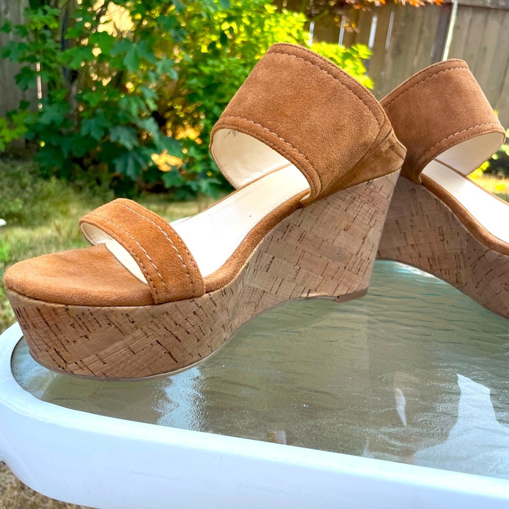 Suede Wedge Sandals Marc Fisher